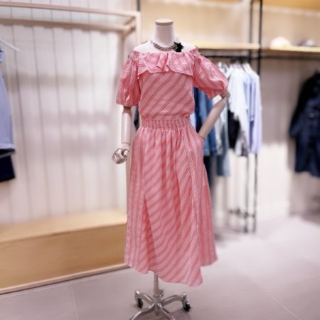 스트라이프 스모킹 롱스커트