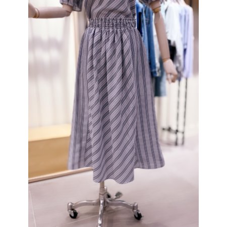 스트라이프 스모킹 롱스커트