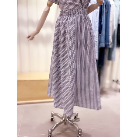 스트라이프 스모킹 롱스커트