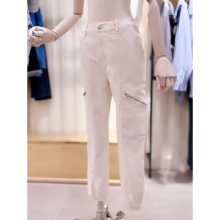 허리밴딩 면스판 지퍼포켓 팬츠