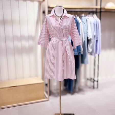 박시슬리브 스트라이프 셔츠