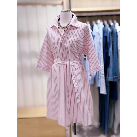 박시슬리브 스트라이프 셔츠