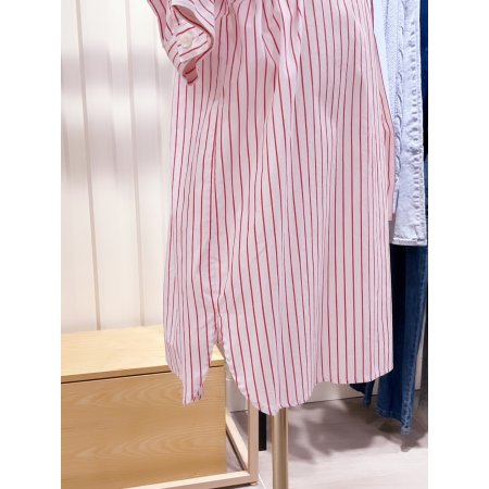 박시슬리브 스트라이프 셔츠