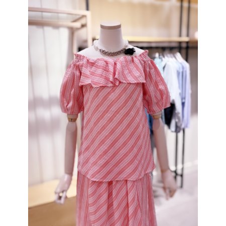 스모킹 오프숄더 블라우스