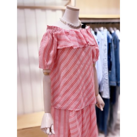 스모킹 오프숄더 블라우스