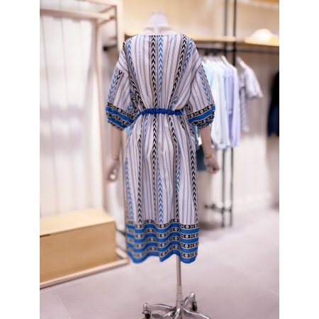 허리스트링 5부 패턴 롱원피스