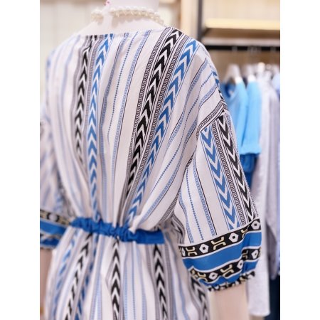 허리스트링 5부 패턴 롱원피스