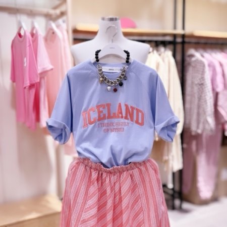 ICELAND 자수 라글란 티셔츠