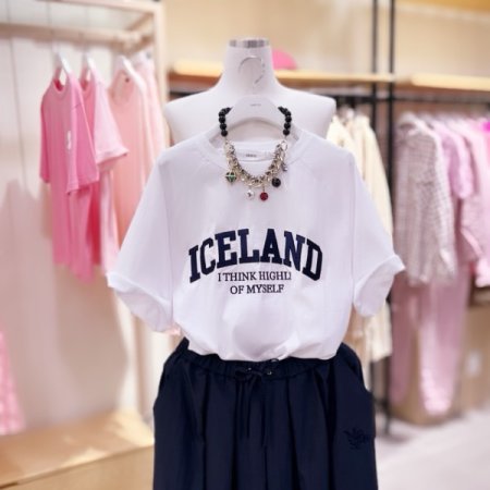 ICELAND 자수 라글란 티셔츠