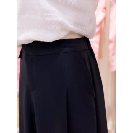 시에로 앞뒤 편차 미디 플레어 스커트