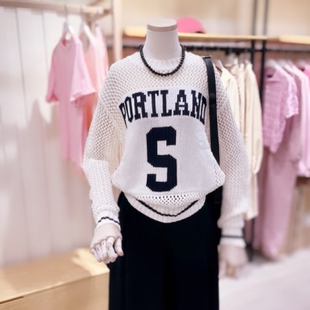 PORTLAND 자카드 매쉬 니트