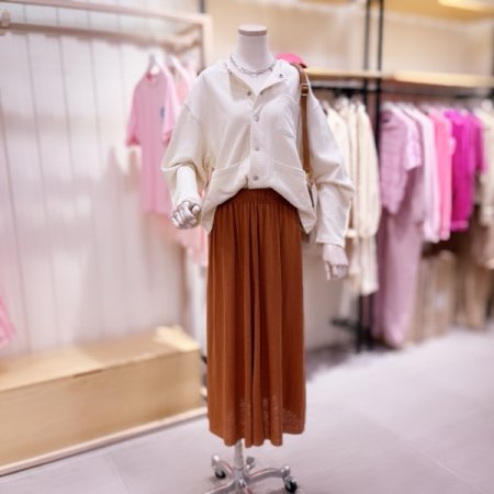 앞뒤 절개 허리밴드 롱스커트