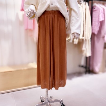 앞뒤 절개 허리밴드 롱스커트