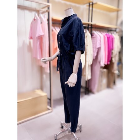 볼륨반팔 제천 벨트끈 워싱 점프수트