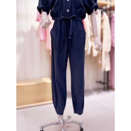 볼륨반팔 제천 벨트끈 워싱 점프수트