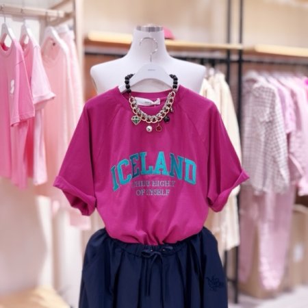 아이슬란드 자수 라글란 티셔츠