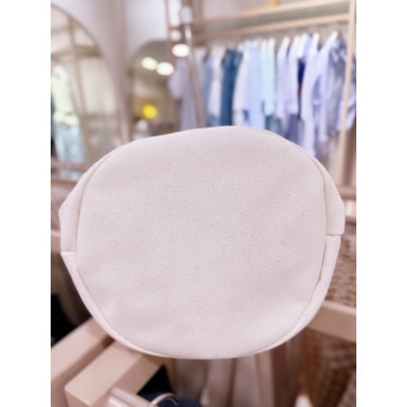 레터링 자수 캔버스 숄더백