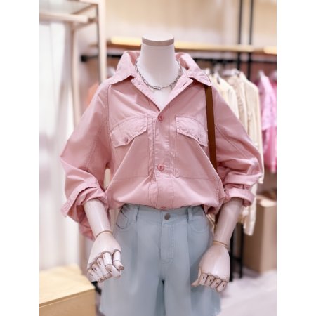 포켓 디테일 숏기장 워싱자켓