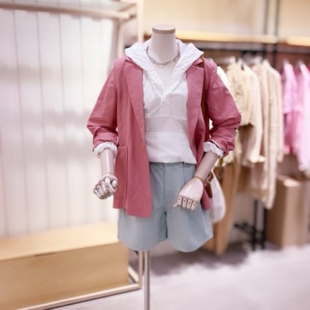 아웃포켓 싱글단추 린넨 자켓