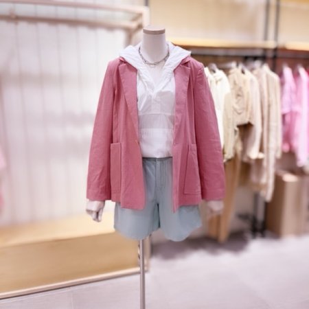 아웃포켓 싱글단추 린넨 자켓