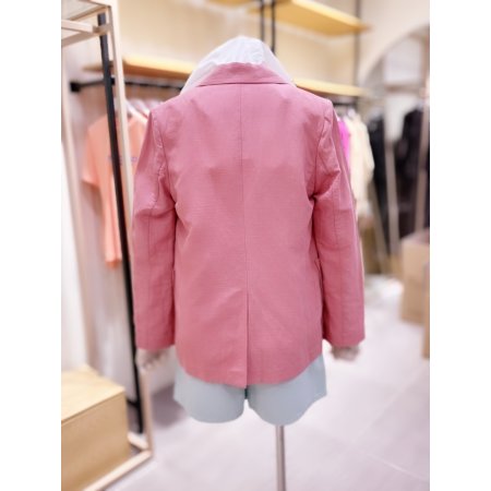 아웃포켓 싱글단추 린넨 자켓