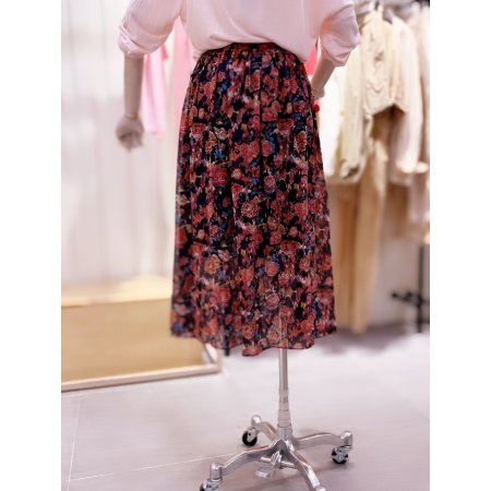 플라워 프린트 쉬폰 스커트