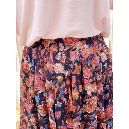 플라워 프린트 쉬폰 스커트