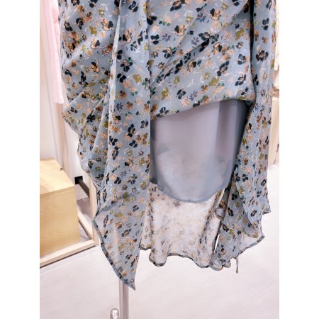 플라워 프린트 언발 뷔스티에 원피스