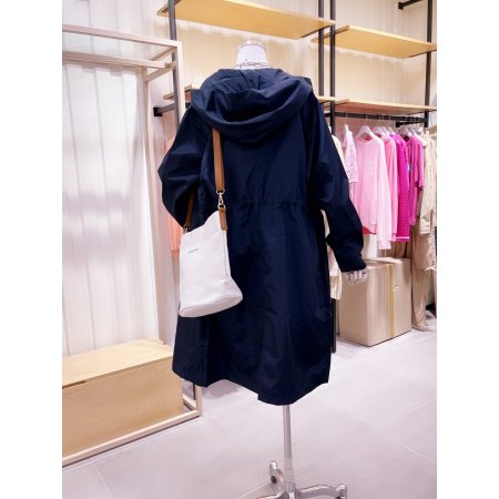 허리 스트링 노출 후드 야상 점퍼