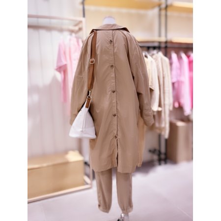 오버핏 벡버튼 포인트 미들 코트