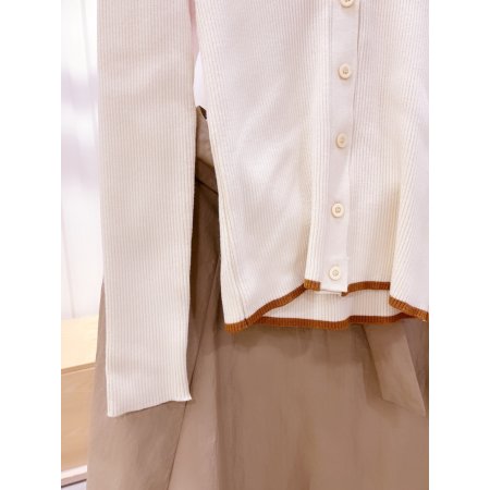 브이넥 골지 숏기장 가디건