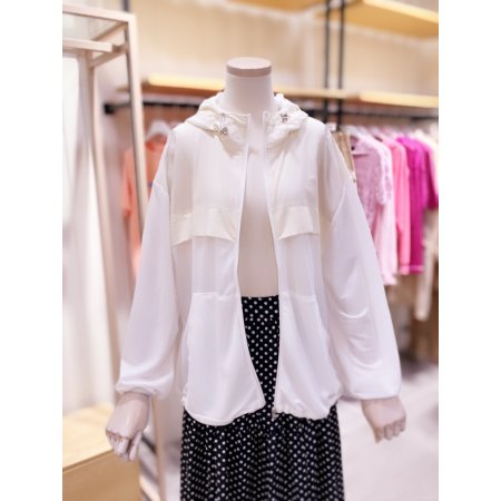 우븐믹스 후드 집업 점퍼