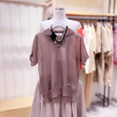 오픈카라 린넨 니트