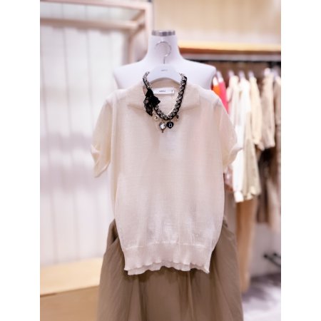 오픈카라 린넨 니트