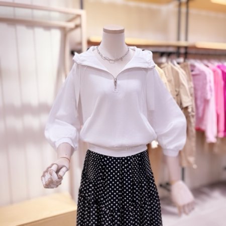 반집업 7부 후드 티셔츠