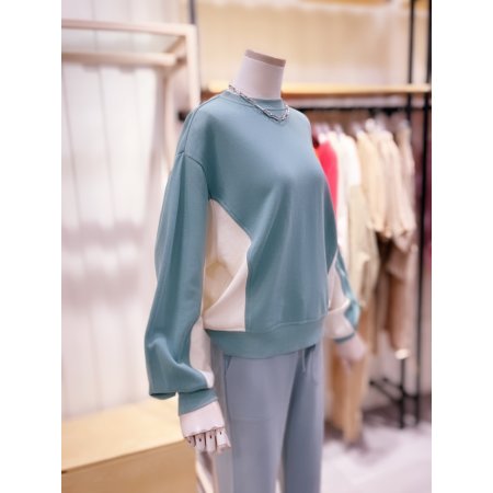 배색 포인트 루즈핏 티셔츠