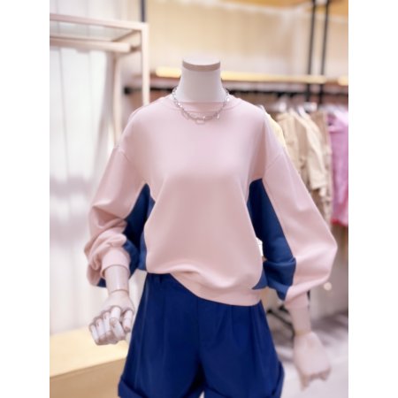 배색 포인트 루즈핏 티셔츠