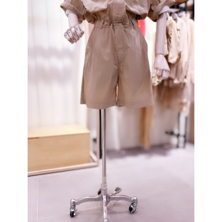 허리스트링 반팔 점프수트