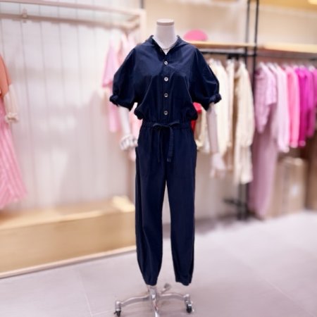 볼륨반팔 제천 벨트 워싱 점프수트