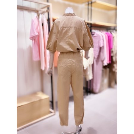 볼륨반팔 제천 벨트 워싱 점프수트