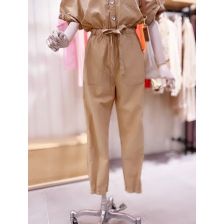 볼륨반팔 제천 벨트 워싱 점프수트