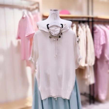 후드기본 반팔 니트