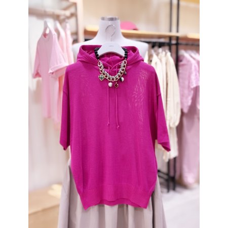 후드기본 반팔 니트