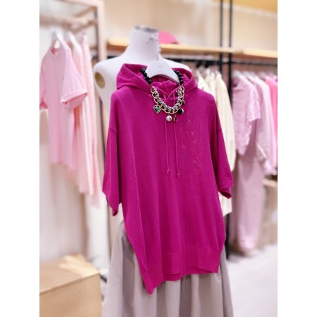 후드기본 반팔 니트