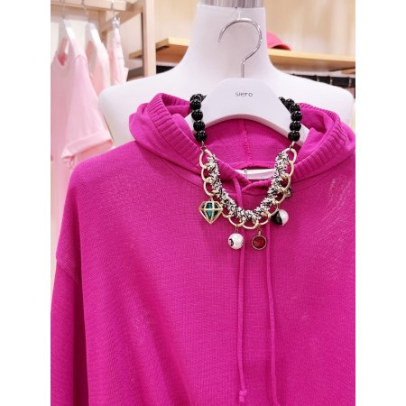 후드기본 반팔 니트