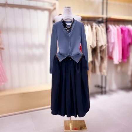 브이넥 골지 가디건