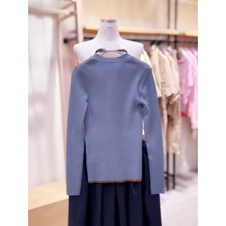 브이넥 골지 가디건