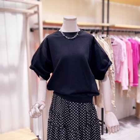 우븐 믹스 반팔 티셔츠