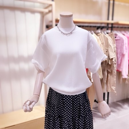 우븐 믹스 반팔 티셔츠