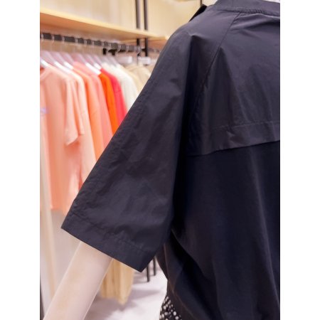 우븐 믹스 반팔 티셔츠